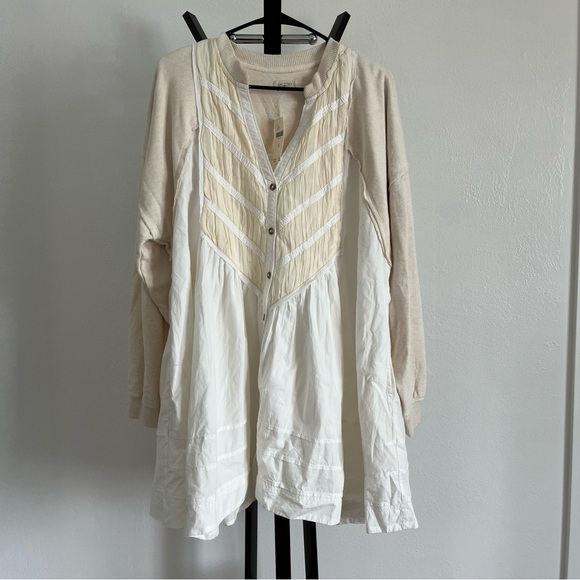 Pilcro Long-Sleeve Button-Front Twofer Mini Dress - Picture 3 of 8